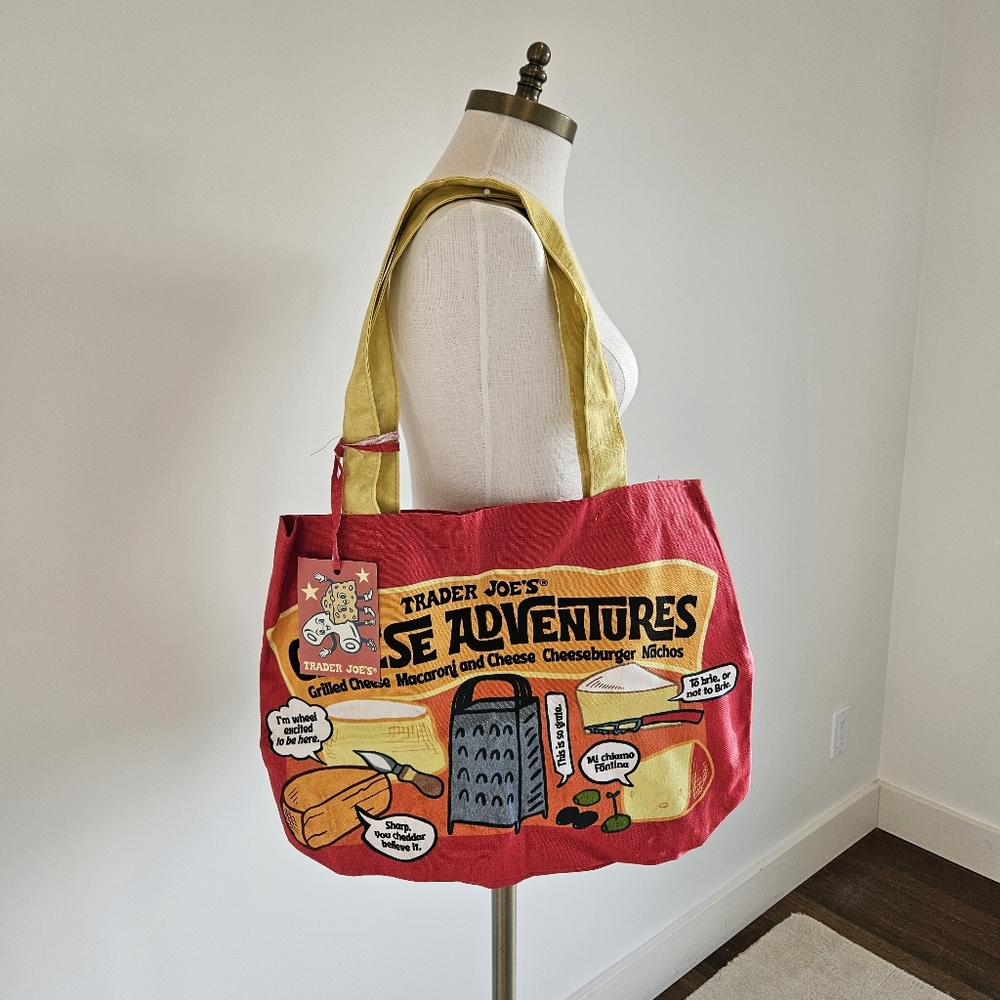 Red and Yellow Cheese Graphic Trader Joe's Tote Bag